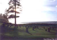 The Cemetery at sunrise.
